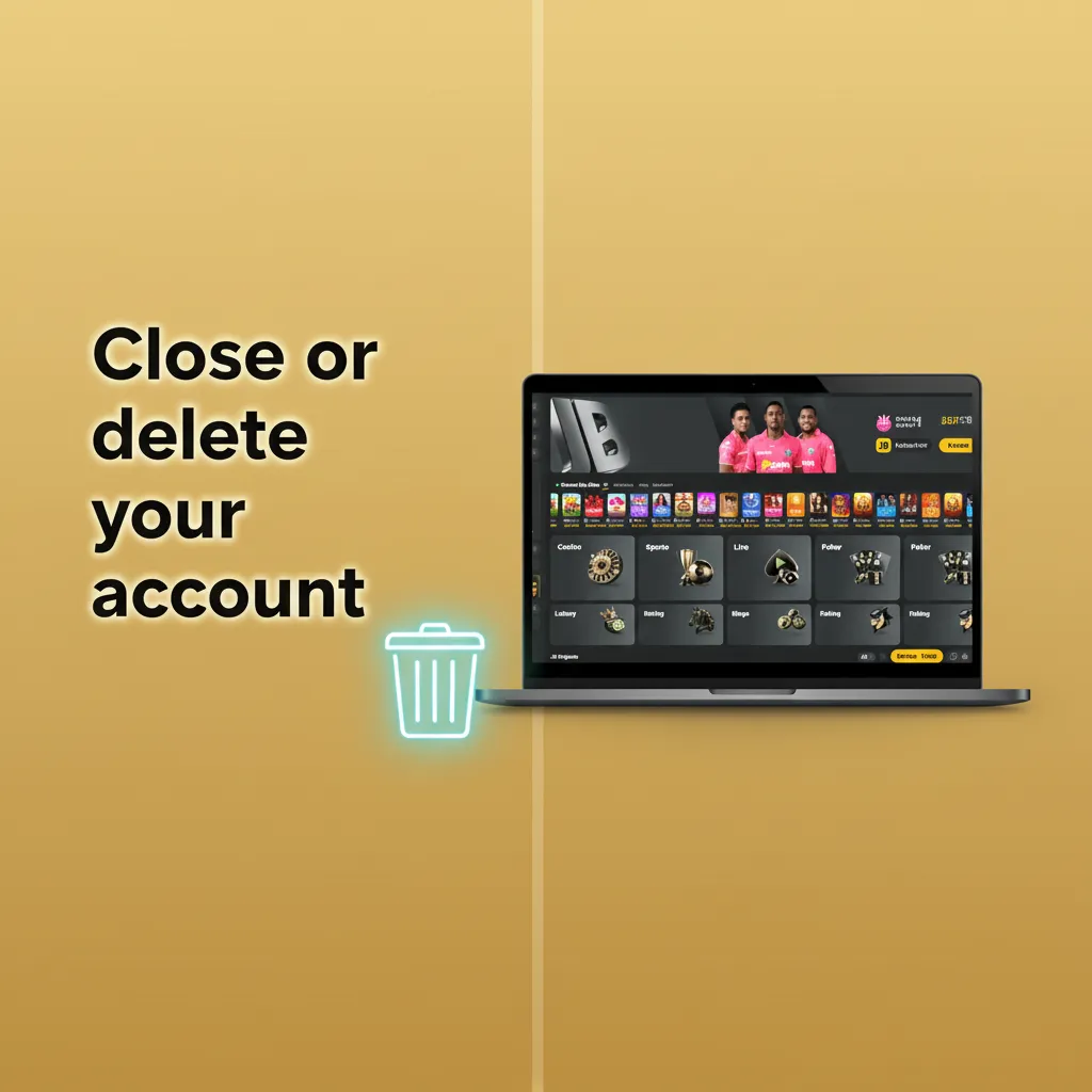 Steps to close/delete your account: request closure, self-exclude, verify ID, withdraw balance, await confirmation.