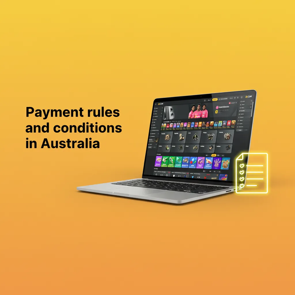 Infographic: Australian payment rules—name must match, verify ID, same-route withdrawals, wager once, payout limits apply.